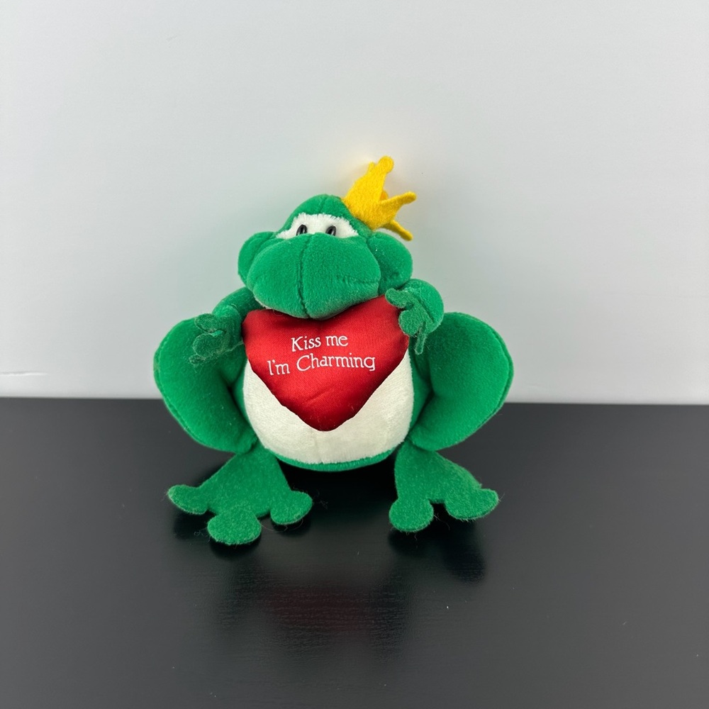Applause Prince Charming Green Frog 7” Kiss Me I'm Charming Plush Stuffed Animal